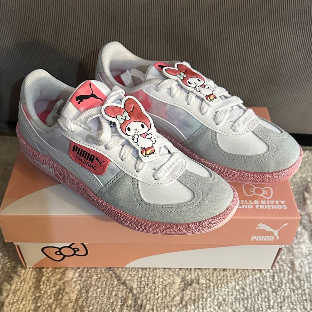 Puma Sanrio Melody Sneakers - Pink, Gray, and White